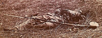 Click image for larger version

Name:	Dead Confederate with mid-section.jpg
Views:	347
Size:	122.2 KB
ID:	220584